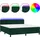 vidaXL Boxspringbett mit Matratze & LED Dunkelgrün 180x200 cm Samt