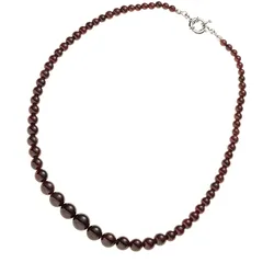 Kette ohne Anhänger JOBO "Edelsteinkette mit Granat", braun, Halsketten, Damen, Materialmix, L: 45cm, 45 cm