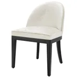 Casa Padrino Luxus Esszimmerstuhl Altweiß / Schwarz 55 x 61 x H. 84 cm - Luxus Möbel