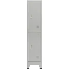 [en.casa] Schließfachschrank Stahl 180x38x45 cm Grau abschließbar