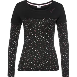 KangaROOS 2-in-1-Langarmshirt in schwarz, | Gr. 32/34,