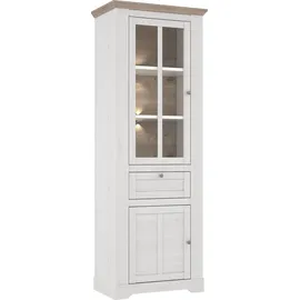 Forte Vitrine Iloppa 76 x 44,3 x 209,8 cm Braun/Weiß