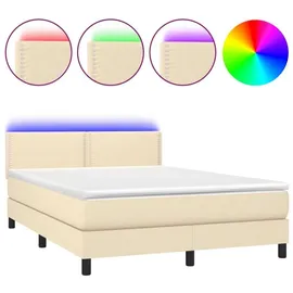 vidaXL Boxspringbett 140 x 200 cm Creme