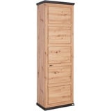 Xora Garderobenschrank, Eiche, Dunkelgrau, 1 Fächer, 64.2x196.5x38.5 cm, Garderobe, Garderobenschränke, Garderobenschränke