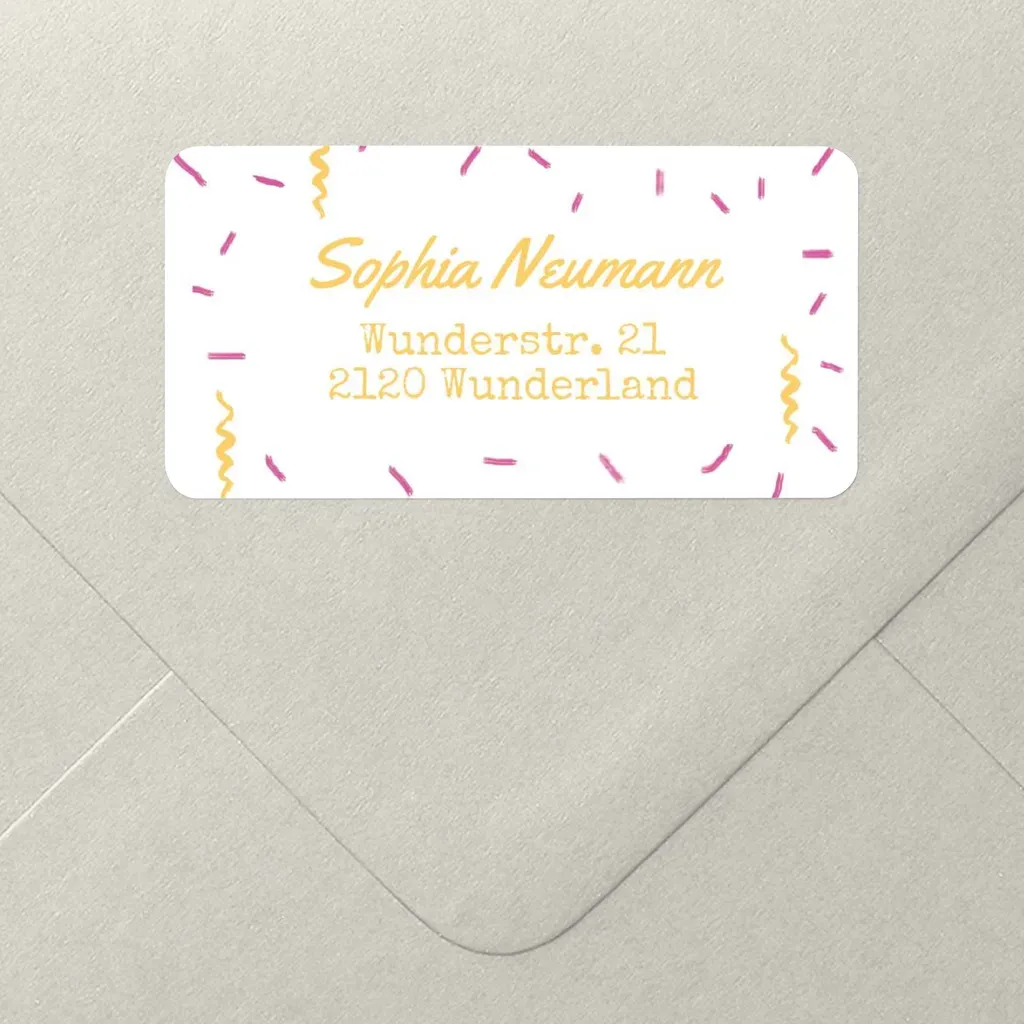 Selbstklebende Adressetiketten selbst gestalten - Prost Neujahr! in Pink - Pink | Wunderkarten.de