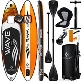 KESSER SUP Board Set Stand Up Paddle Board Premium Surfboard 366 x 77 x 15 cm orange