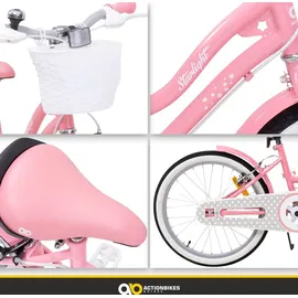 ACTIONBIKES MOTORS Actionbikes Kinderfahrrad Starlight 20 Zoll Rosa, Fahrradständer, Korb, Klingel, Kettenschutz