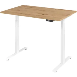 bümö Schreibtisch elektrisch Lite Asteiche braun / Weiß