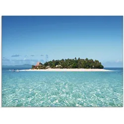 Artland Glasbild »Verblüffende Fiji Insel und klares Meer«, Gewässer, (1 St.), in verschiedenen Größen Artland Farbe Bild(er): blau
