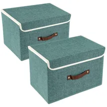 luxuskollektion Faltbare Aufbewahrungsbox 38 x 25 x 25 cm 2-tlg. türkis