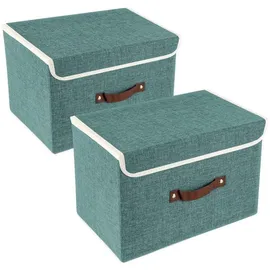 luxuskollektion Faltbare Aufbewahrungsbox 38 x 25 x 25 cm 2-tlg. türkis