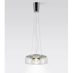 serien lighting Curling L Pendelleuchte mit Rope Stahlseilabhängung Glasschirm klar | warmweiß (3000 K)