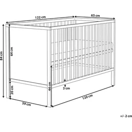 Beliani Babybett Zama 60 x 120 cm) Weiß