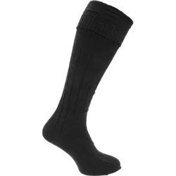 Schottische Schottische Highland Wear Kilt-Schlauchsocken aus Wolle für Herren (1 Paar) 6-11 UK, schwarz
