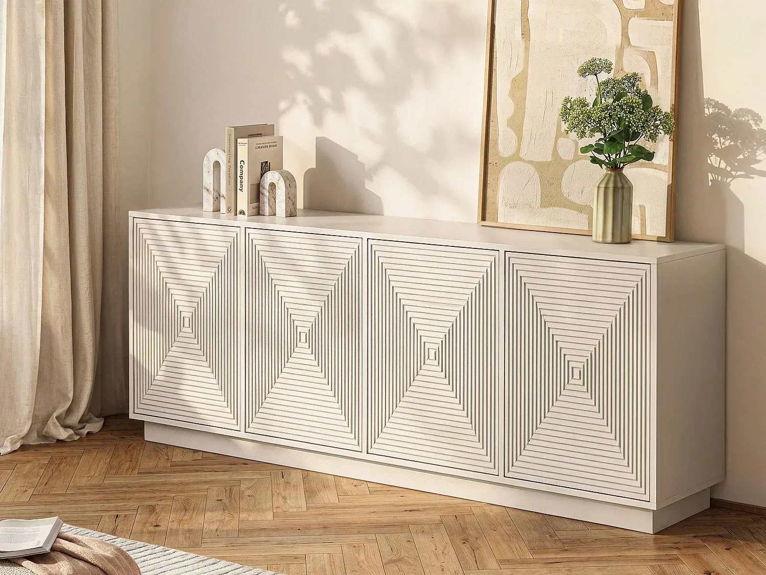Sideboard mit 4 Türen - MDF - Beige - MEZULIA