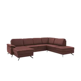 meinSofa Wohnlandschaft Leder lila