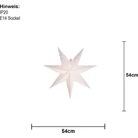 Star Trading Papierstern Romantic 54 x 54 cm weiß