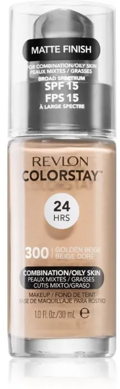 Revlon Cosmetics ColorStayTM SPF 15 langanhaltendes mattierendes Make up für fettige und Mischhaut Farbton 300 Golden Beige 30 ml