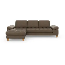 sit&more Ecksofa SIT & MORE "Westham L-Form", braun (coffee), B:275cm H:88cm T:172cm, 100% Polyester, Sofas, Ecksofa, mit Recamiere, mit oder ohne Bettfunktion, Bettkasten, Füße Eiche