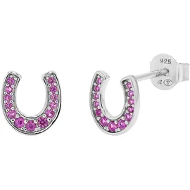 Tom Tailor Ohrstecker Hufeisen pink/silber 2101379 925