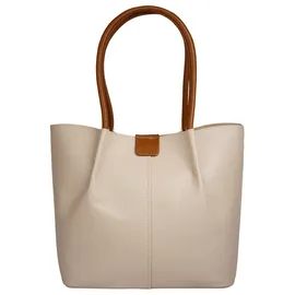 Samantha look Henkeltasche Leder Beige