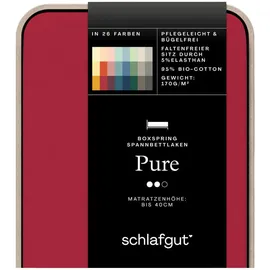 schlafgut Pure Boxspring 90 x 190 - 100 x 220 cm red deep