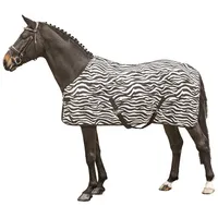 HKM 4668 Fliegendecke Zebra mit Kreuzgurt, Pferdedecke Weidedecke, 95