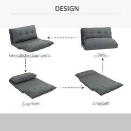 Homcom Bodenstuhl 2-in-1 mit 13 Positionen Verstellbare Rückenlehne für Wohnzimmer, Sessel, Polstersessel