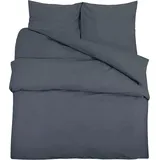 vidaXL Bettwäsche-Set Anthrazit 135x200 cm Baumwolle