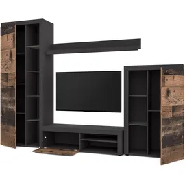 ax living Wohnwand Grau, Matera Oldwood 270/190/41 cm ohne Led