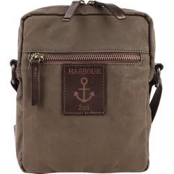 Umhängetasche HARBOUR 2ND "Antoni", Damen, Gr. B/H/T: 16,5cm x 22cm x 4cm, grün (olive), Canvas, Taschen, Freizeittasche Arbeitstasche Schultertasche