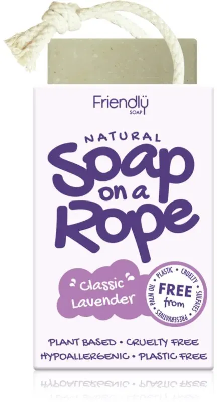 Friendly Soap Soap on a Rope Lavender Naturseife mit Band 95 g