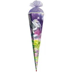 Motiv-Schultüte Magic Pegasus 85cm eckig Rot(h)-Spitze Tüllverschluss