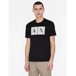 Armani Exchange für Herren. 8NZTCKZ8H4Z1200 Quadrate T-shirt schwarz (S), Lässig, Baumwolle, Kurzarm
