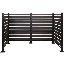 Mendler Mülltonnen-Zaun HWC-K57 130 x 206 cm grau