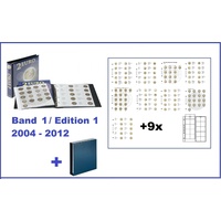 LINDNER 1118M 2 Euro Münzalbum Vordruckalbum + Vordrucke 2004-12 + Kassette