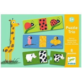 Djeco Puzzle Duo Tierfell 8x3-teilig
