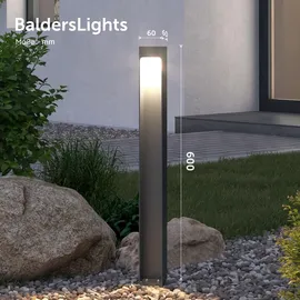 doporro Wegeleuchte Aluminium Edelstahl Glas 6x6x60 cm 5W LED grau