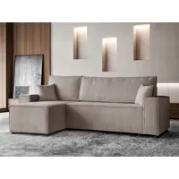 Beautysofa Ecksofa HEKTOR poso2 Dunkelbeige - Breite der Ottomane