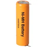 Panasonic Flat Top HHR-70AA NiMH Akku 1,2V 700mAh, Mignon AA Akku mit Printanschluss auf Plus und Minus