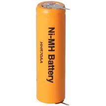 Panasonic Flat Top HHR-70AA NiMH Akku 1,2V 700mAh, Mignon AA Akku mit Printanschluss auf Plus und Minus