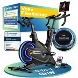 Sportstech sBike Lite Premium Heimtrainer Fahrrad Ergometer Speedbike, mit 16,5 kg Schwungrad, Magnetbremse & Wattanzeige, Indoor Cycling Bike, App-kompatibel Hometrainer, LED-Pulsanzeige, bis 150 kg