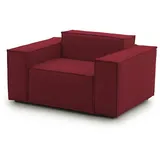 Dmora Dciurri-Sessel, Wohnzimmersessel, 100 % Made in Italy, Relaxsessel aus gepolstertem Stoff, 140 x 95 x 70 cm, Rot