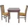 Hofmann Living And More Essgruppe "3tlg. Tischgruppe", gelb (nussbaum, nachbildung, gelb, nussbaum, nachbildung), B:45cm H:95cm T:48cm, FSC-zertifiziertes Massivholz, HOFMANN LIVING AND MORE, Sitzmöbel-Sets, Essgruppe, Stühle montiert