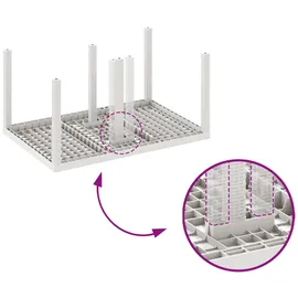 vidaXL Garten-Esszimmer-Set mit Kissen Weiß Poly Rattan