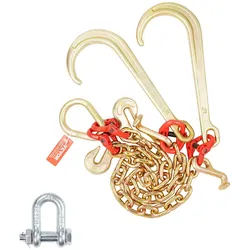 VEVOR 10mmx60cm G80 Abschleppkette J-Haken V-Kette Rückekette Kette 7074kg
