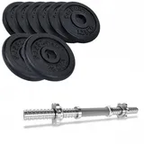 ScSPORTS® Kurzhantel Hantel Set 10/15/20/30 kg Kurzhantel Gusseisen Hantelscheiben schwarz