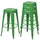 Mendler 4er-Set Barhocker Metall Industriedesign stapelbar grün