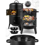 Holzkohlegrill Räuchergrill Smoker BBQ Fass Gartengrill tragbar Outdoor Camping