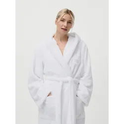 Unisex-Bademantel "Lovina" Gr. L, weiß, L, Microfaser, LEGER HOME BY LENA GERCKE, Hausmäntel, kuschelig weicher Fleece, für Damen und Herren, XS-3XL